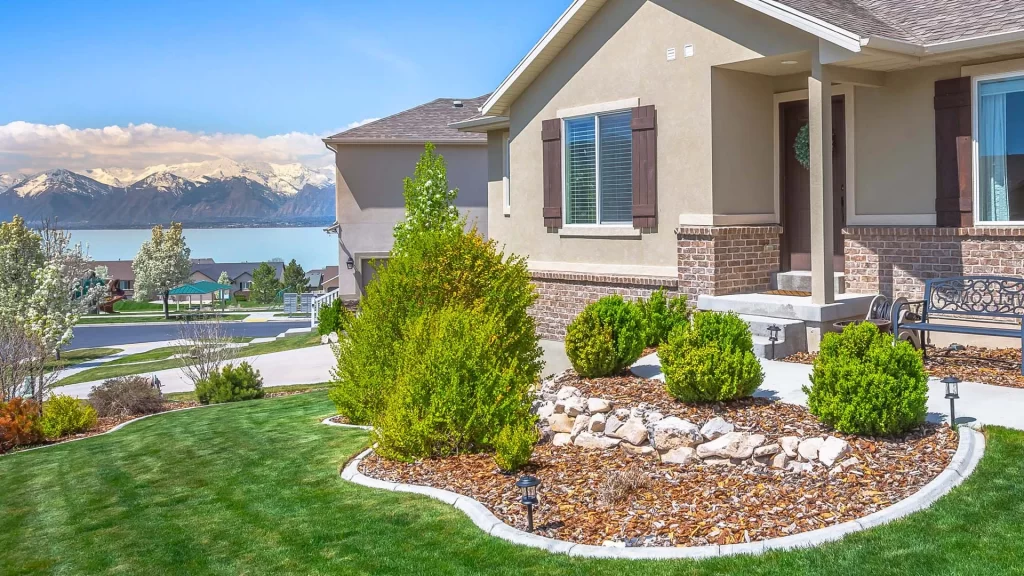 landscaped garden overlooking Utah